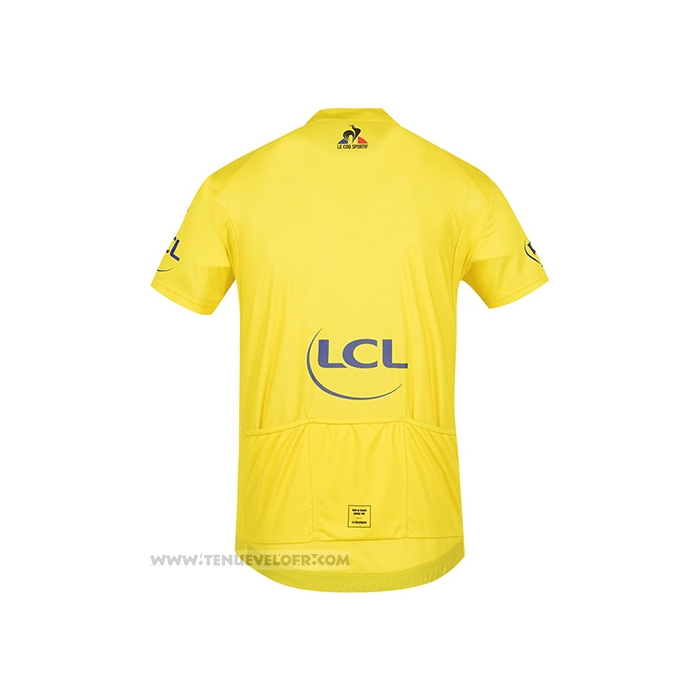 2021 Maillot Cyclisme Tour de France Jaune Manches Courtes et Cuissard